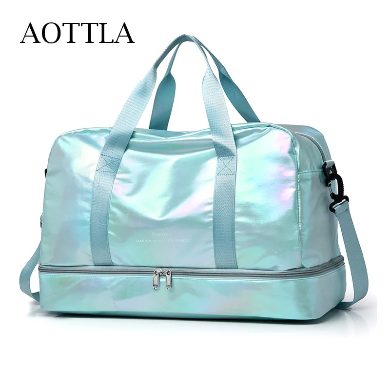 AOTTLA Women’s Travel Bag Large Capacity Handbag Shoulder Bag Casual Crossbody Luggage Bag Dry Wet Separation Sports Fitness Bag