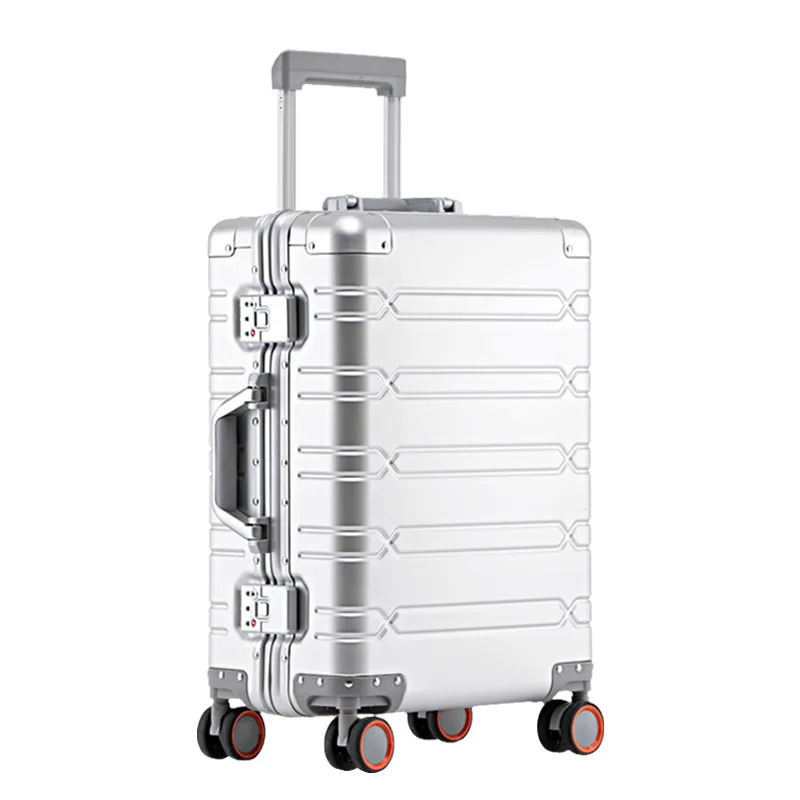 All aluminum-magnesium alloy travel suitcase Men’s Business Rolling luggage on wheels trolley luggage Carry-Ons cabin suitcase