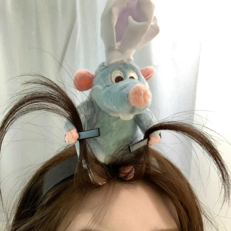 Anime Same Paragraph Hairband Cartoon Plush Doll Headband Wide-Brimmed Hairpin Photo Headdress Creativity Girl Toy Gifts