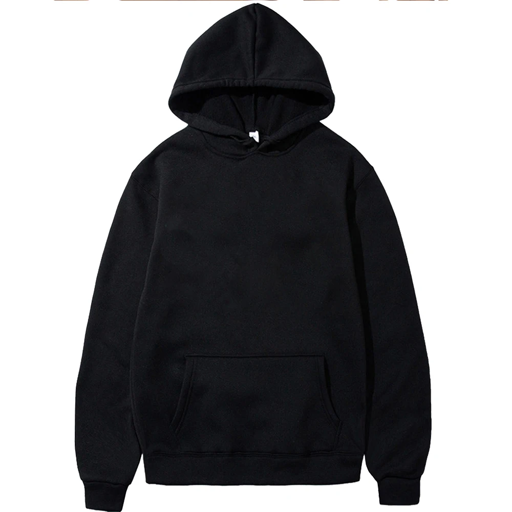 Autumn Fleece Men’s Hoodies Long Sleeve Casual Hooded Pullover Unisex Oversized Solid Color Sweatshirts