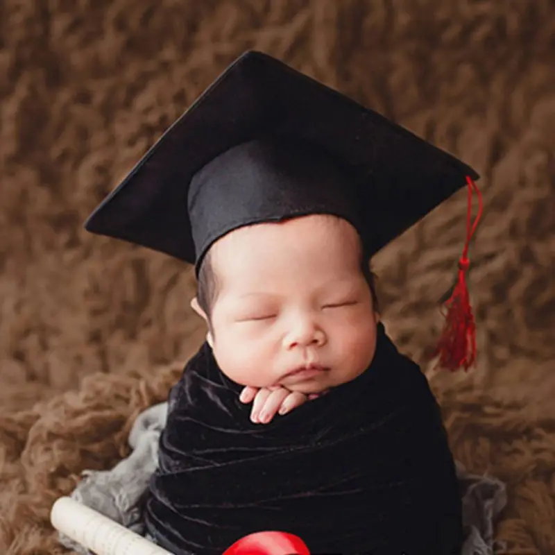 Baby Boys Grils Photography Cap Autumn Newborn Children Bonnet Infant Doctor Solid Color Bachelor Cap Photography Prop