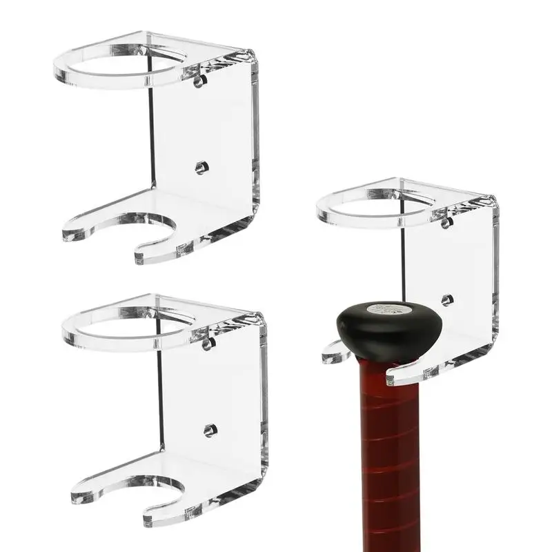 Baseball Bat Holder 2 Pcs Acrylic Baseball Bat Sturdy Wall Mount Nail Wall Punching Display Rack For Memorabilia and Collectible