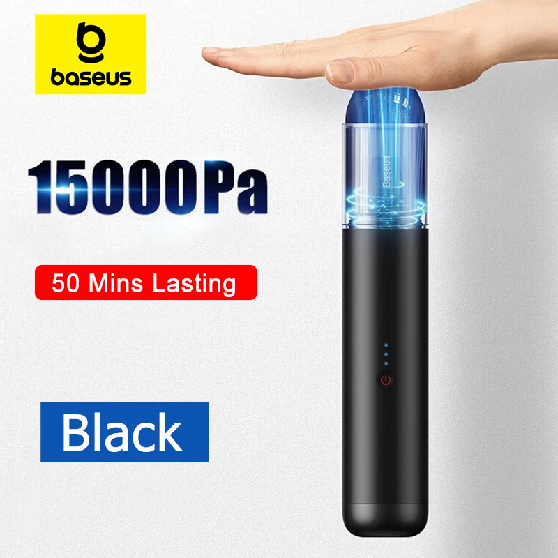 Baseus 15000Pa Wireless Car Vacuum Cleaner 2-in-1 Suction Nozzle Blowpipe Handheld Vacum Cleaner LED Light for Car Home PC Clean