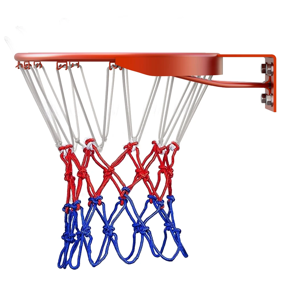 Basketball Hoop Net Outdoor Sports Basketball Rim Net Standard Basketball Net Mesh All-Weather Tri-Color Sports Entertainment