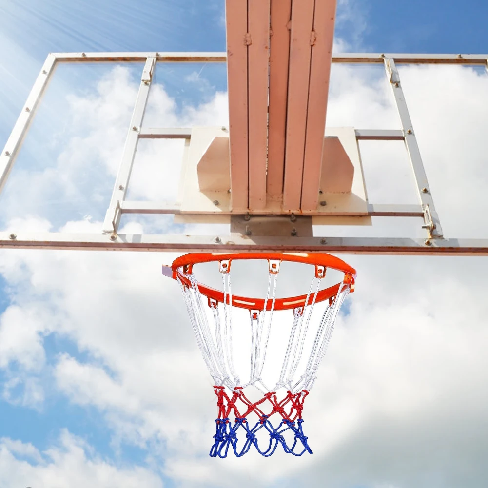 Basketball Hoop Outdoor Sports Basketball Hoop Basket Standard Basketball Rim Net All-Weather Tri-Color Sports Entertainment