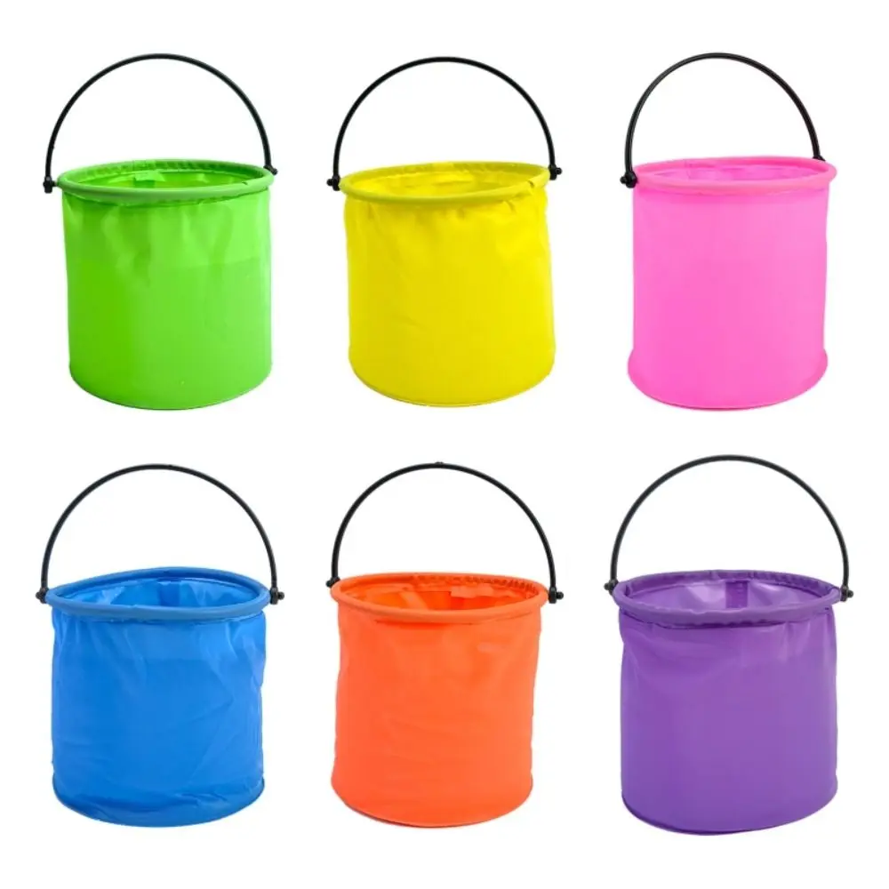 Beach Sand Play Bucket Toy Folding Collapsible Bucket Gardening Tool Outdoor Sand Pool Play Tool Toy Kids Summer Favor