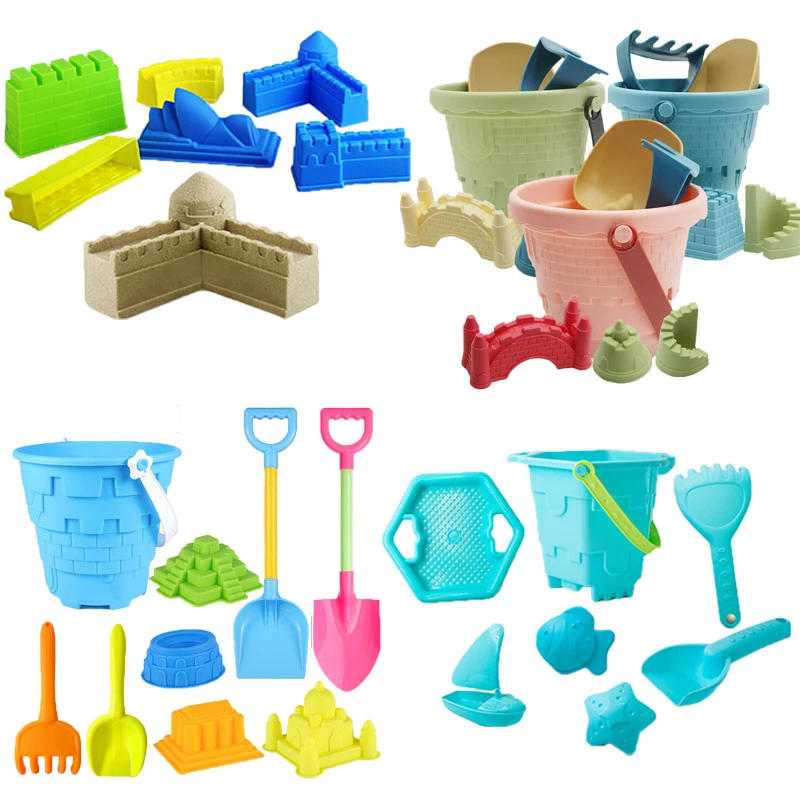 Beach Toys For Kids Castle Sand Bucket Digging Sand Scoop Toy Baby Sandbox Set Sand Play Molde Tools Outdoor Beach Games For Kid