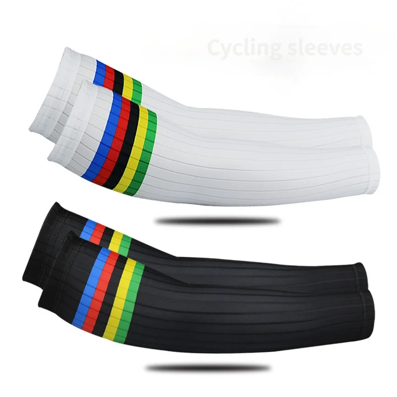 Bike Aero Arm Cover Cuff Cycling Sleeves UV Stripe Running SunscreenSun Bicycle Sleeves Leg Sport Cycling Outdoor Arm Warmer’s