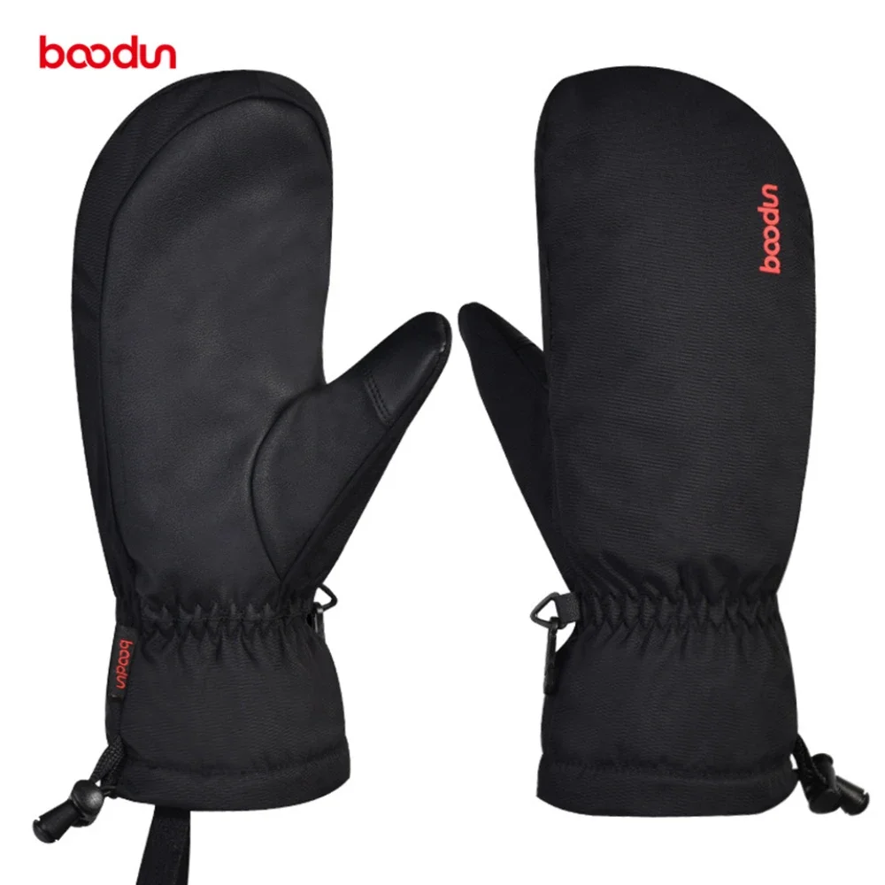 Boodun-Men and Women’s Warm Winter Ski Gloves, Outdoor Sports Mitten, Thickened, Cold Weather, Windproof, Snowboard Gloves