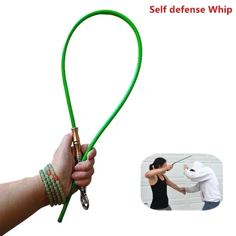 Brass Handle Self Defense Multi-Purpose Whip Car Emergency Tool Tactical Whip Steel Whip Outdoor Whip and Portable Wushu Whip