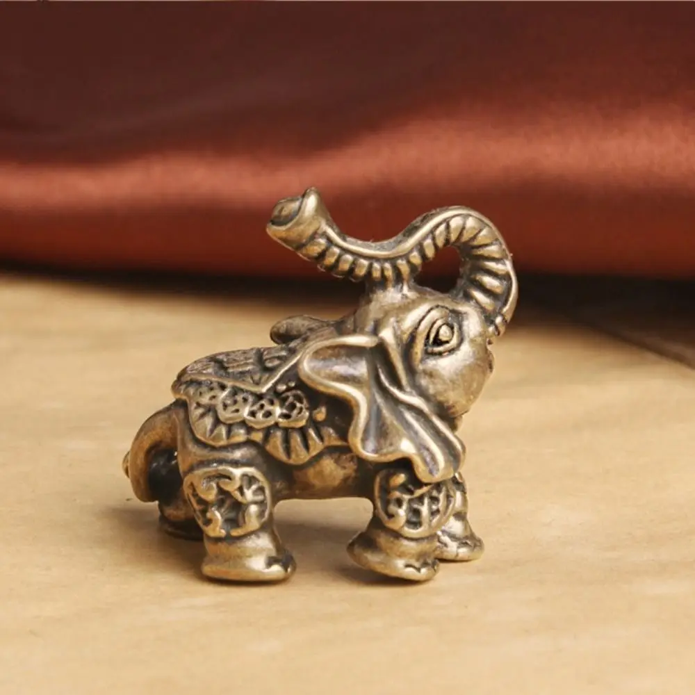 Brass Shark Lucky Elephant Animal Figurines Miniatures Desktop Ornament Home Decoration Craft Accessories Vintage  Gift