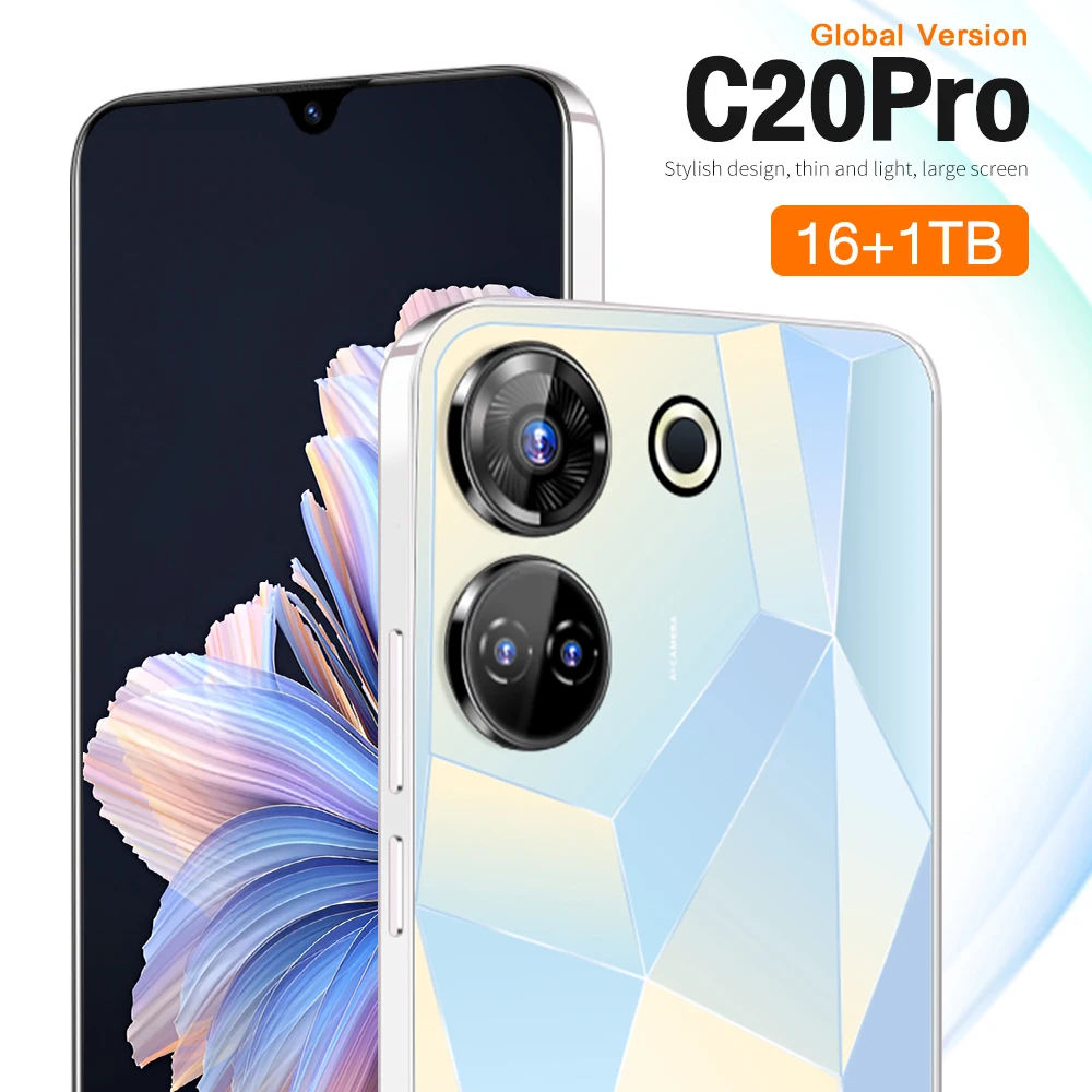 C20 Pro Smartphone 16G+1TB Qualcomm8 Gen 2 Smart Phone 6.8“ Screen 8000mAh 50+108MP 4G/5G Network Dual SIM Cellphones Android