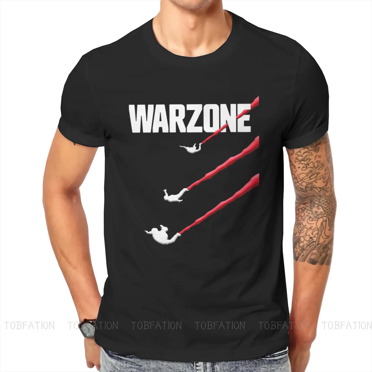 COD Warzone Game Fabric TShirt Dropping In Basic T Shirt Leisure Men Clothes Printing Trendy