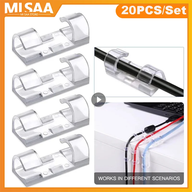 Cable Clips Organizer Wire Holder Cord Management Self Adhesive Cord Organizer Clamp Cable Storage Clips For Home Appliance