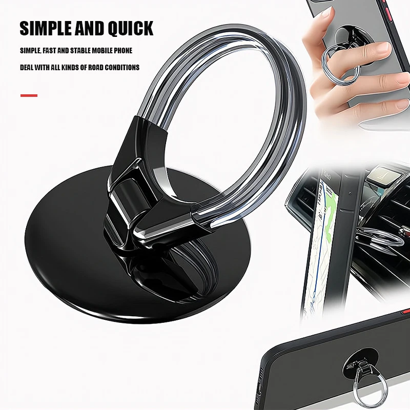 Car Accessories for Celular Sticky Mobile Phones Finger Ring Holder for All Smartphones Adjustable Car Air Vent Phone Holder