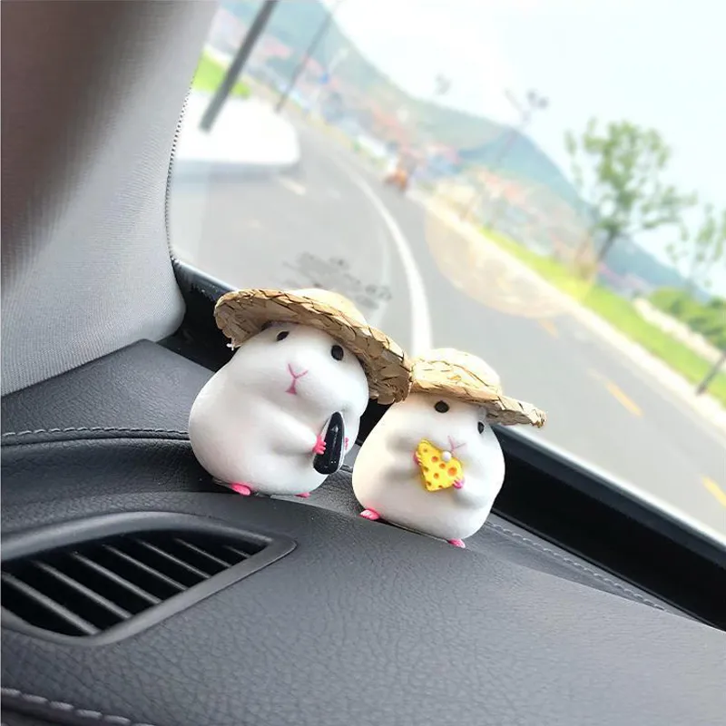 Car Decoration Hamster Car Accessories Window Center Console Cute Doll Car Interior Pendant Auto Dashboard Cool Decoration