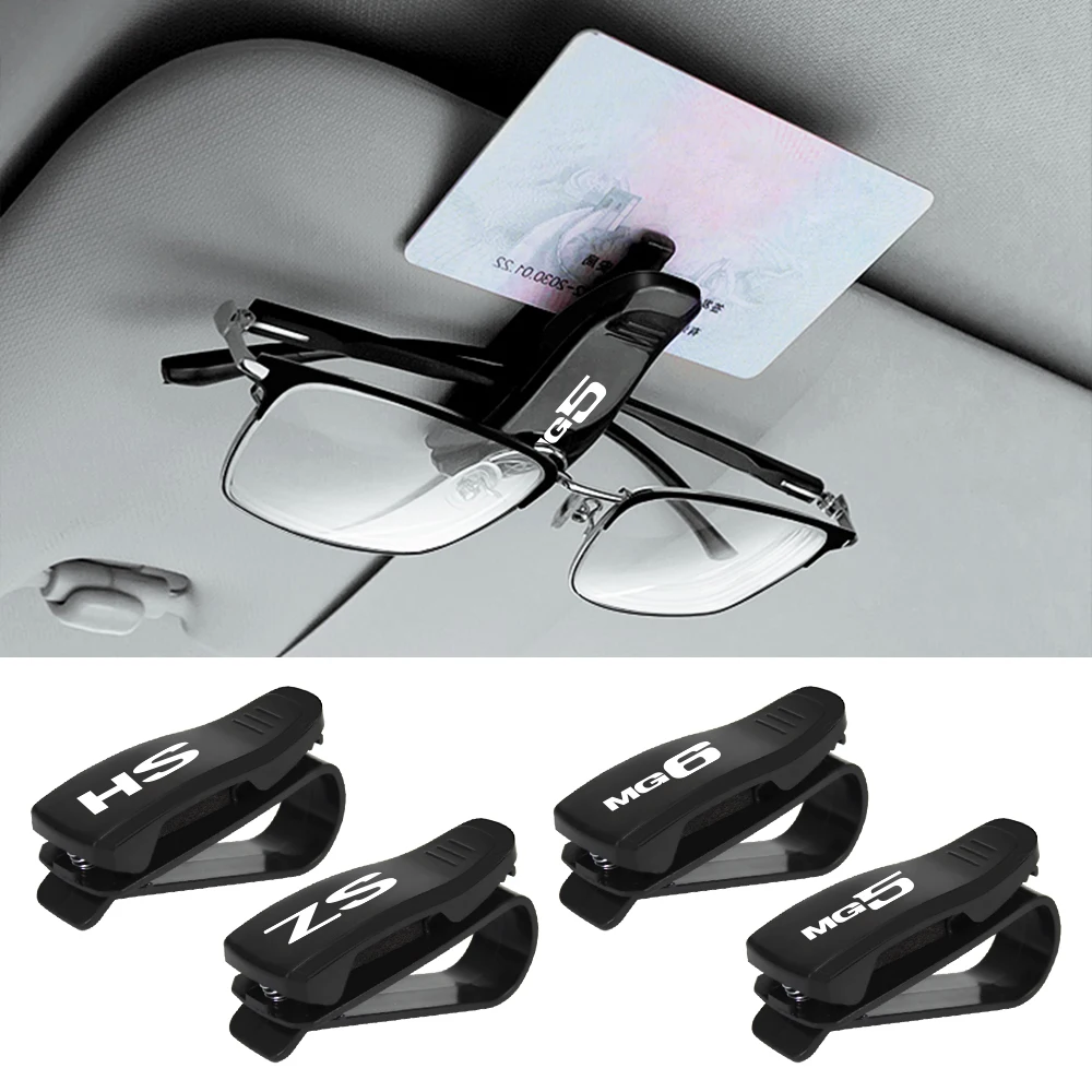 Car Sun Visor Glasses Clip Sunglass Eyeglass Storage Holder Truck Auto Interior Accessory For MG ZS HS GT HECTOR MG3 MG5 MG6 MG7