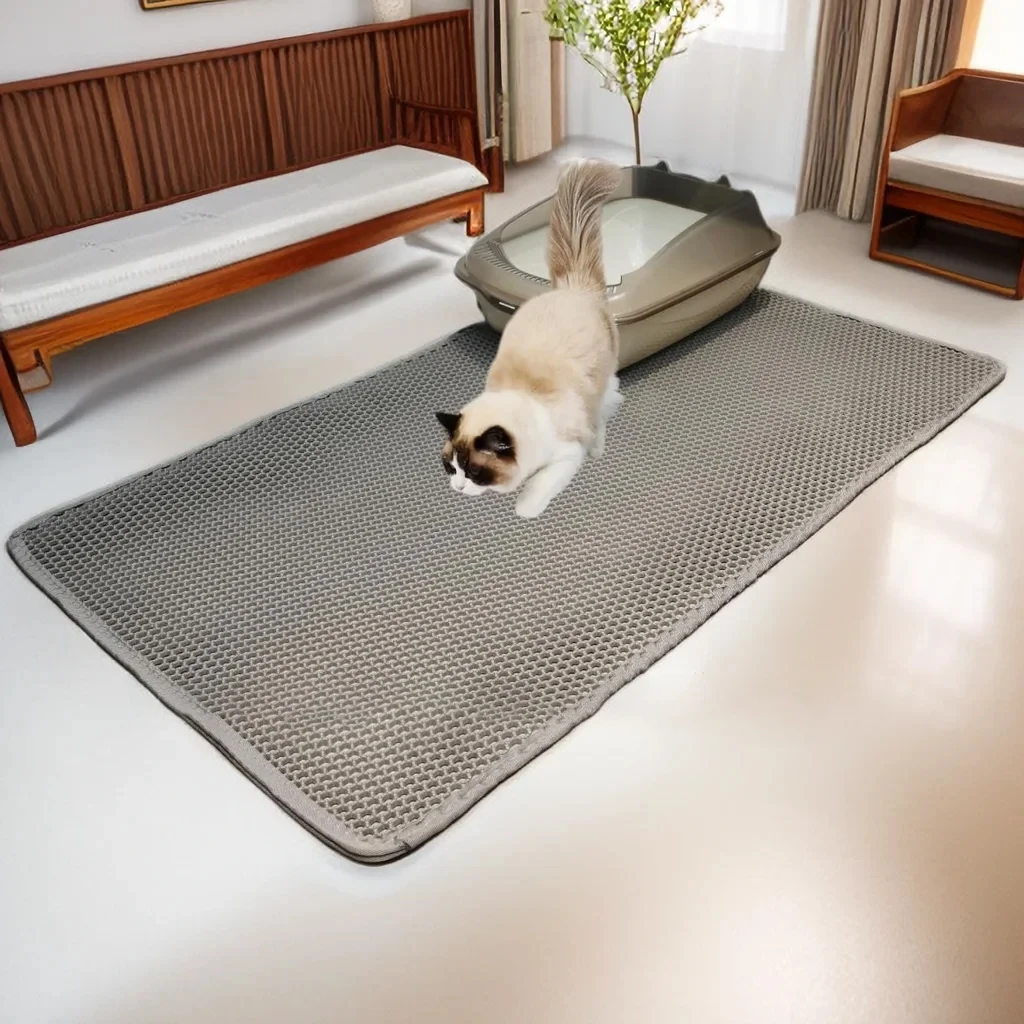 Cat Litter Mat 120X70CM Double-layer Non-slip big Cat Litter Mat Pet Litter Box Filter Mat Wear Resistant Cats Accessories