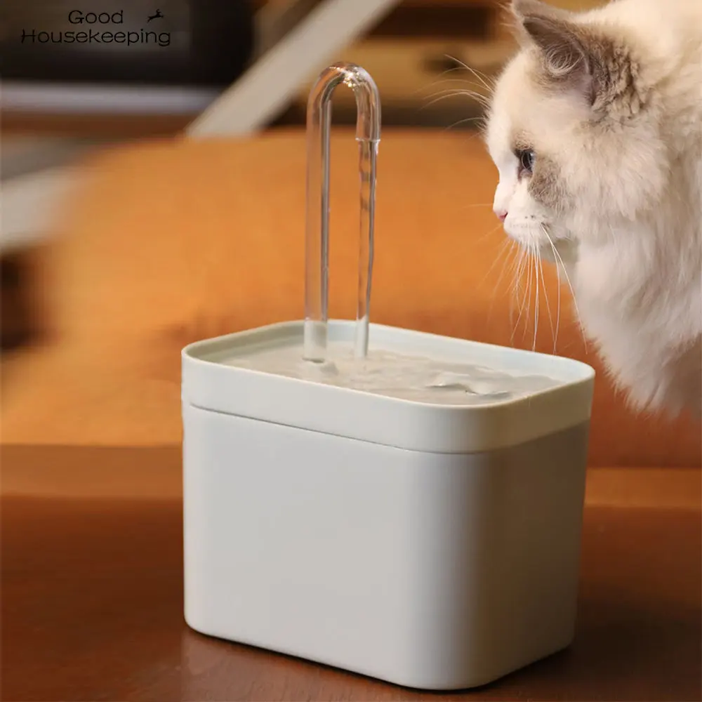 Cat Water Fountain Auto Filter Transparent Cat Drinker USB Electric Mute Recirculate Filtering Drinker for Cats Water Dispenser