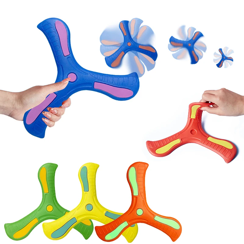 Children’s Boomerang Toy V-Shaped Dart Returning Boomerang Throwing Target Spinner Three-Bladed Flying Disc Parent-Child