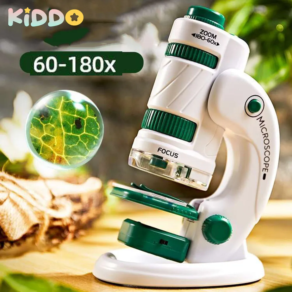 Children’s Microscope Portable Handheld Microscope Biology Educational Toys Science Experiment Stem kits for Kids 60X-120X/180X