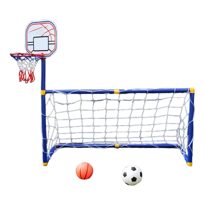 Children’s Outdoor Sports Football Goal Two-in-one Suit Boys and Girls Basketball Stand Portable Football goal Plastic toy