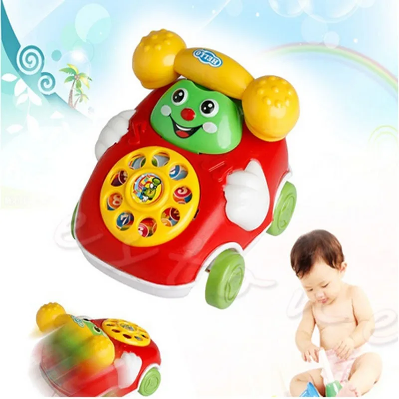 Children’s Phone Simulation Toys Clockwork Baby Pull Line Running Car Toys Intelligence Education Wind Up Toy Mobile Rattle Kid