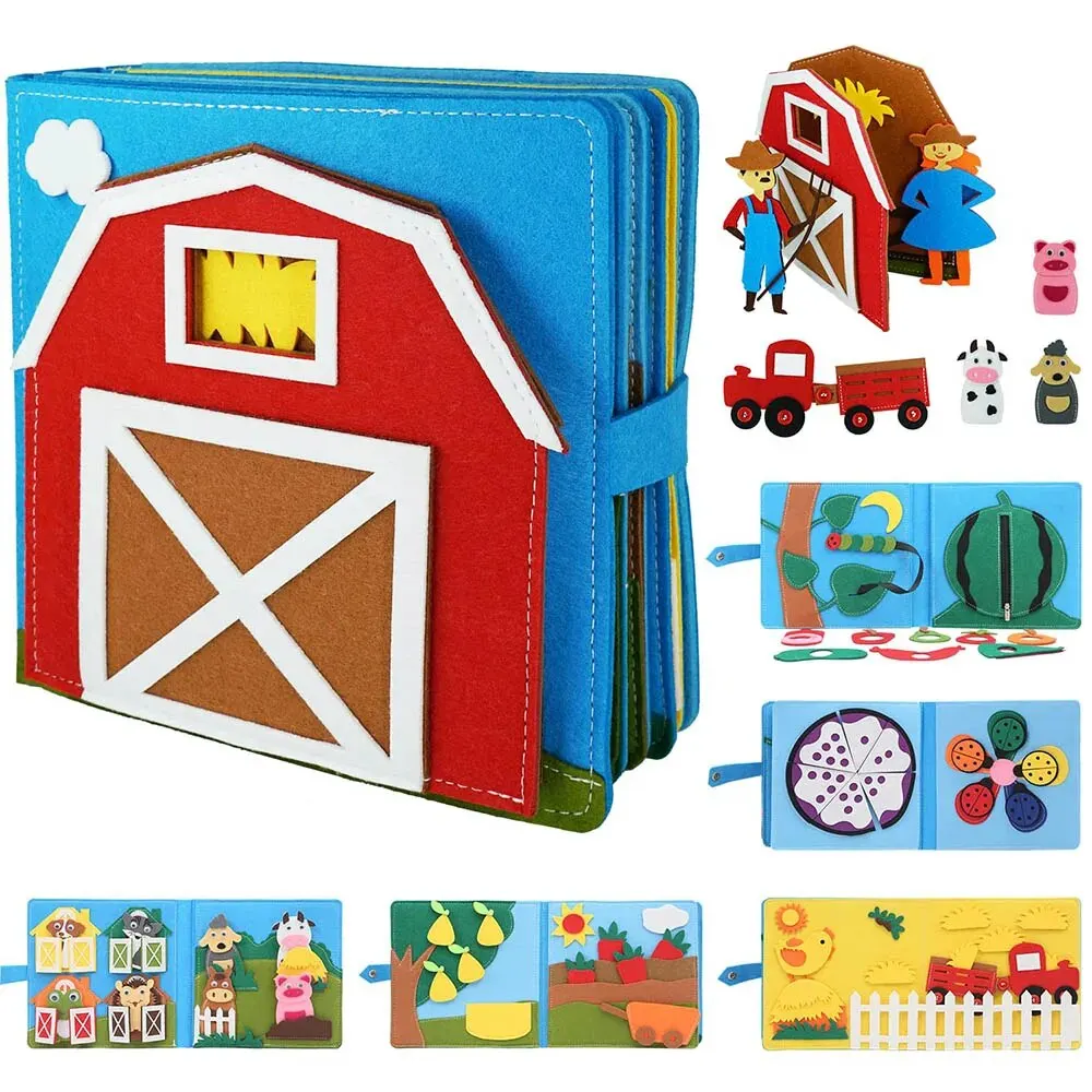 Children’s Puzzle Felt Book 3D Baby Story Cloth Book 3D Activities Cloth Story Book Preschool Learning Education Toys For Baby