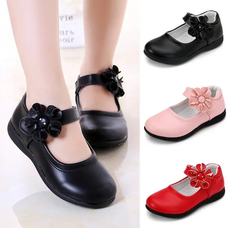 Children shoes and girls shoes Spring and Autumn 2024 new fashion Princess shoes with soft soles for youngsters.