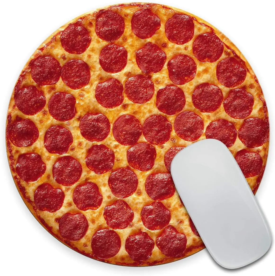 Circle Mouse Pad Mousepad Coworker Teacher Gift Cheesy Pepperoni Pizza Mouse pad for Laptop Computer Home 7.9 x 7.9 Inch