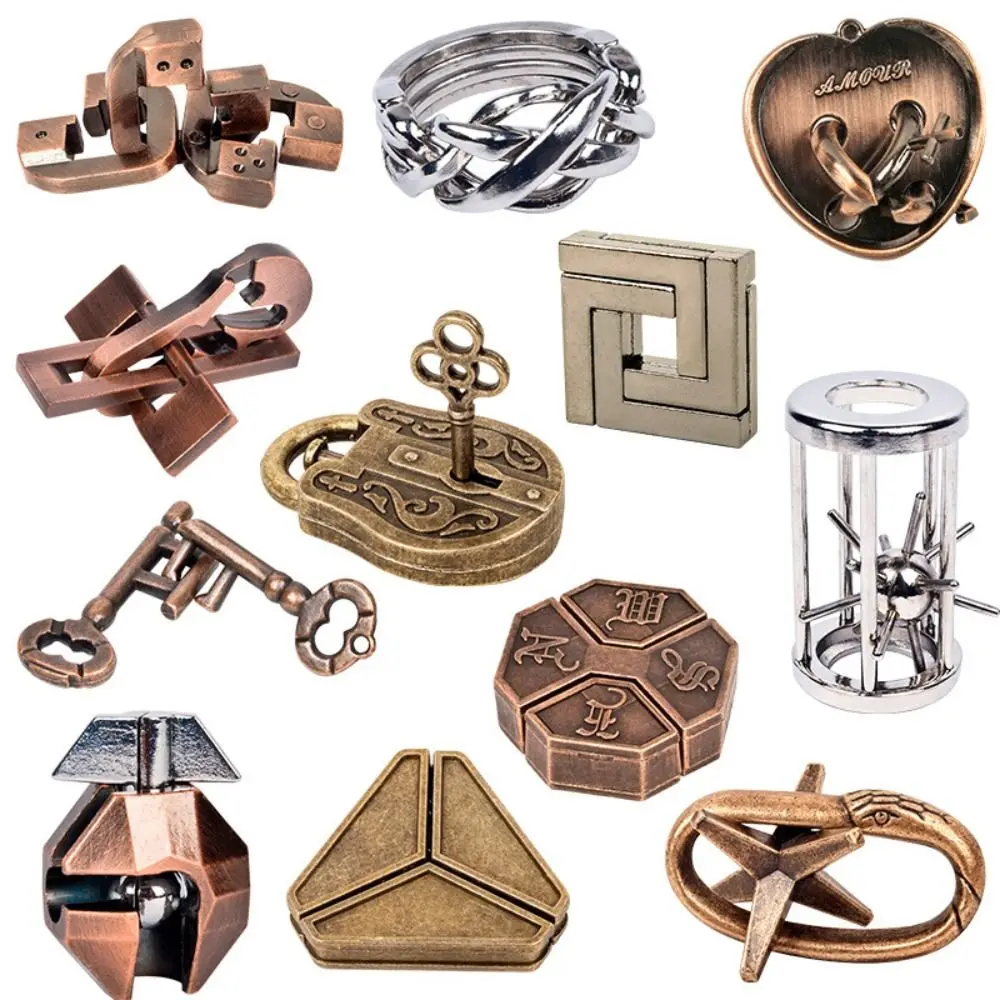 Classic IQ Metal Brain teaser Magic Baffling Puzzle Brainstring Jigsaw Game Unlocking Unlooping Novel Toy for Adult