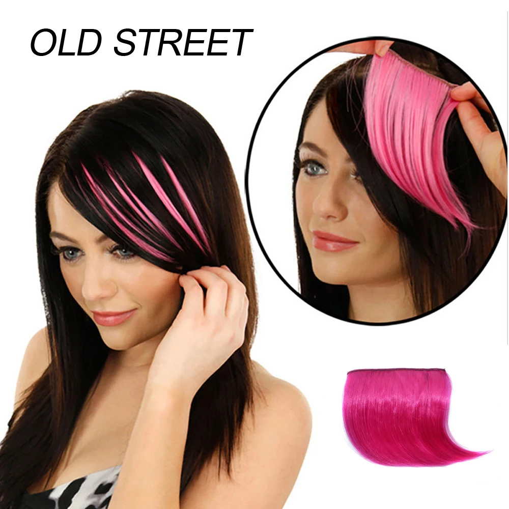 Colorful Synthetic Hair Pieces Clip In on Front High Temperature Fiber  Hair Bangs Hair Extensions Hair Accessories for Women