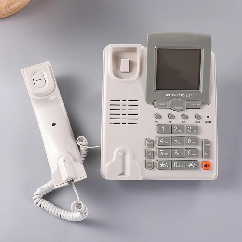 Corded Landline Phone DTMF/FSK Two-line OperateMute/ LCD Display/Pause/Hold/Flash/Redial/Hands Free/Calculator Telephone