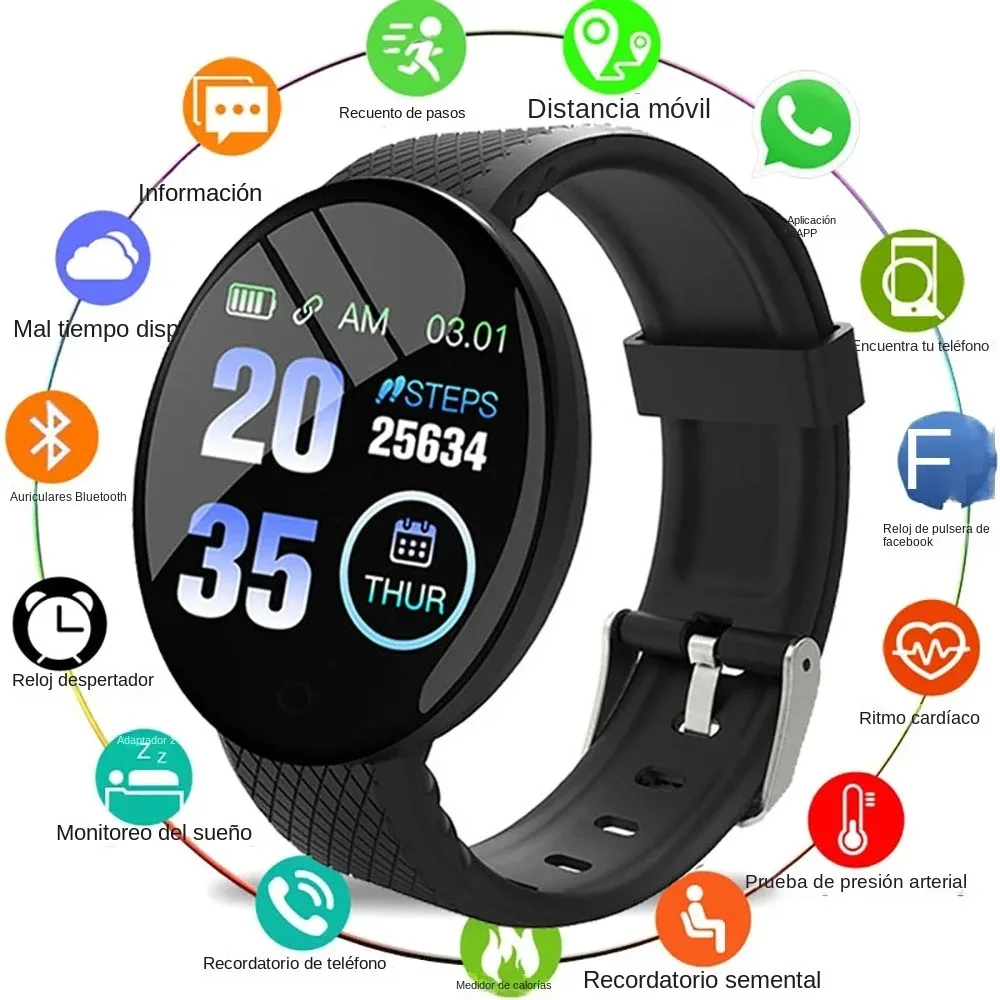 D18 Smart Watch For Android IOS Men Waterproof Smartwatch Women Sleep Monitor Message Fitness Tracker Bracelet Sport Watches SMS