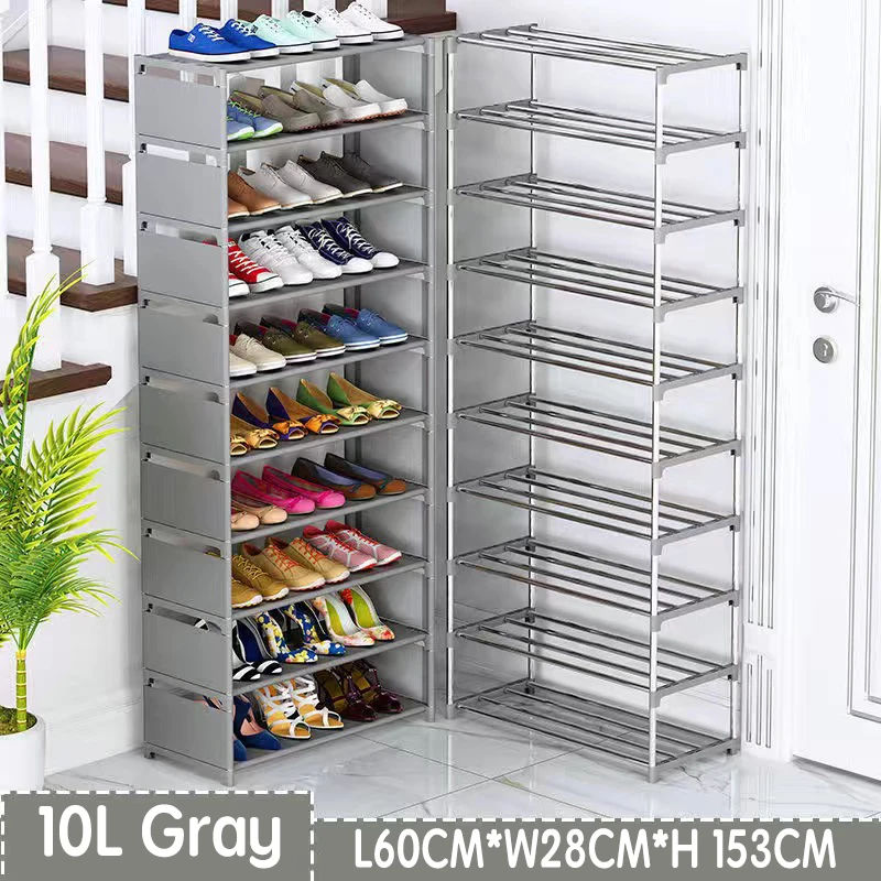 DIY Multilayer Shoes Rack Steel Tube Shoe Cabinet Hallway Entryway Storage Rack Space Saving Stand Holder Living Room Furniture