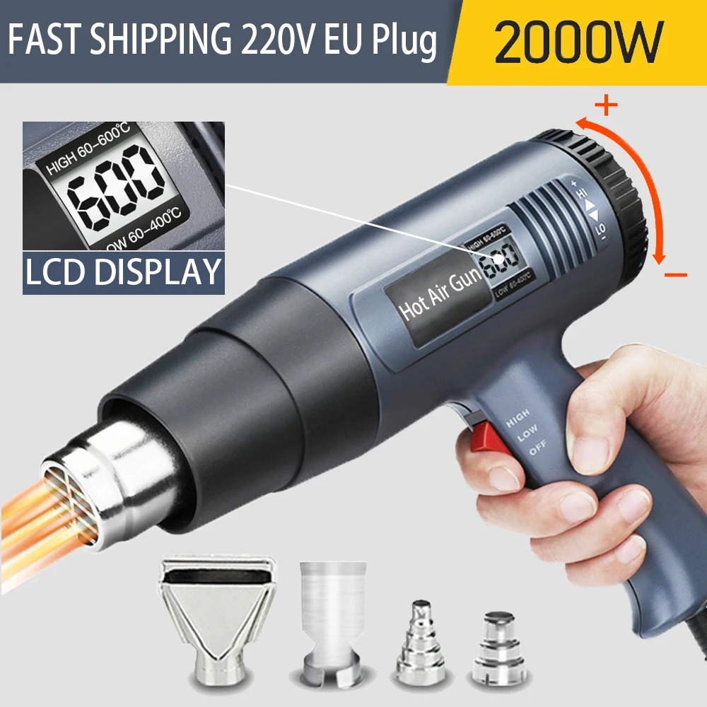 DIY tool heat gun 1pc 220V Using Heat Gun Electric Power Tool Hot Air 2000W Temperature Gun