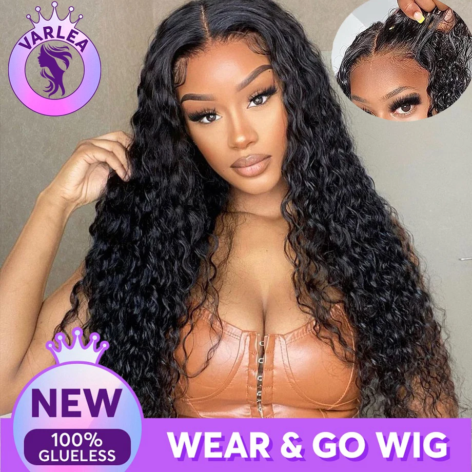 Deep Wave 4×4 Closure Glueless Wig Human Hair Ready To Wear Pre Cut 5×5 Hd Lace Closure Wig Wear And Go Wig Curly Wigs For Women