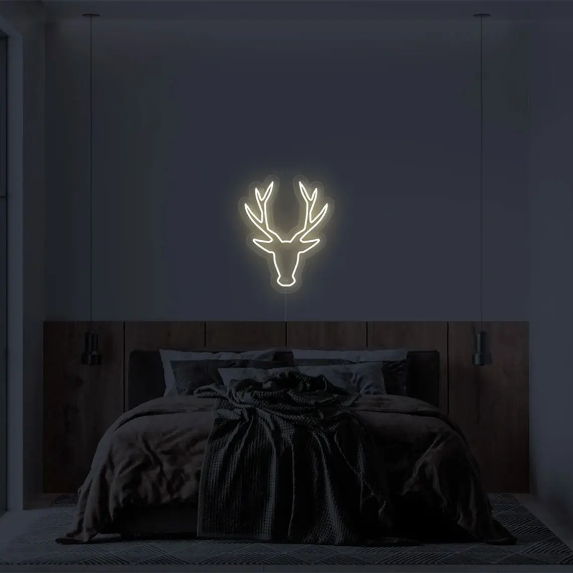 Deer LED Neon Sign Wall Art Decor Nature Animal LED Lights Wild Kids Baby Birthday Gift Dimmable Bedroom Night Lamp Living Room