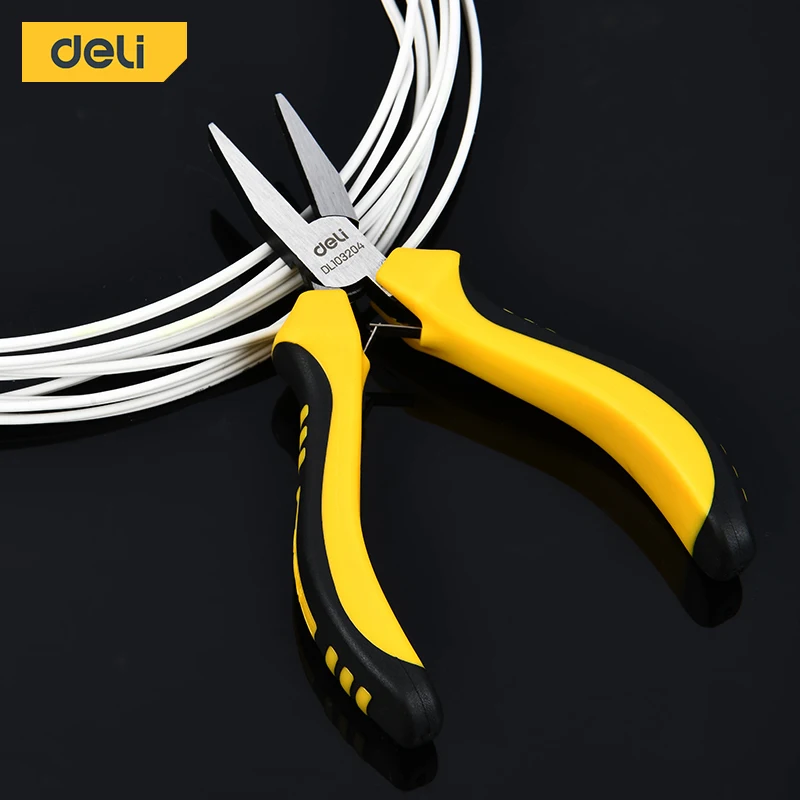 Deli Mini Needle Nose Pliers Precision Wire Cutter  Wire Stripping Plier  Hardware Hand Tool Industrial Maintenance Plier