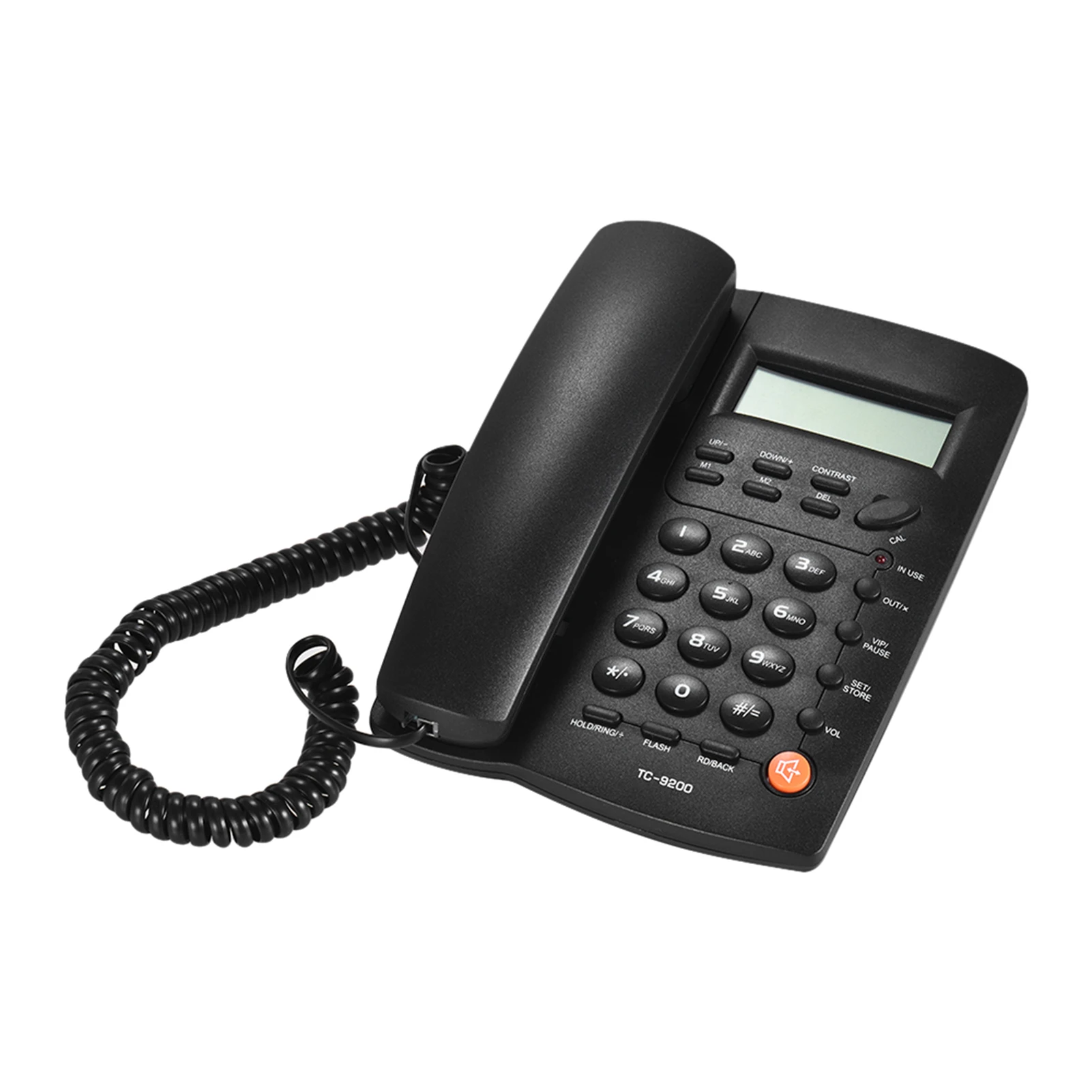 Desktop Corded Telephone Phone with LCD Display Caller ID Volume Adjustable Calculator Alarm Clock for House Home Call Center