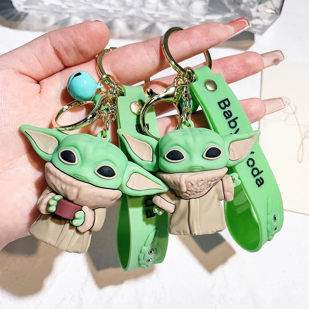 Disney Star Wars Baby Yoda Keychain Cartoon Anime Mandalorian Figure Model Master Yoda Key Chains PVC Kids Christmas Toy Gift