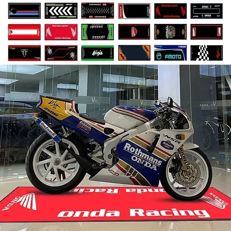 Display Motorcycle Parking Carpet Polyester Racing Moto Carpets Anti-slip Mat Bedside Rugs Display Mat Parking