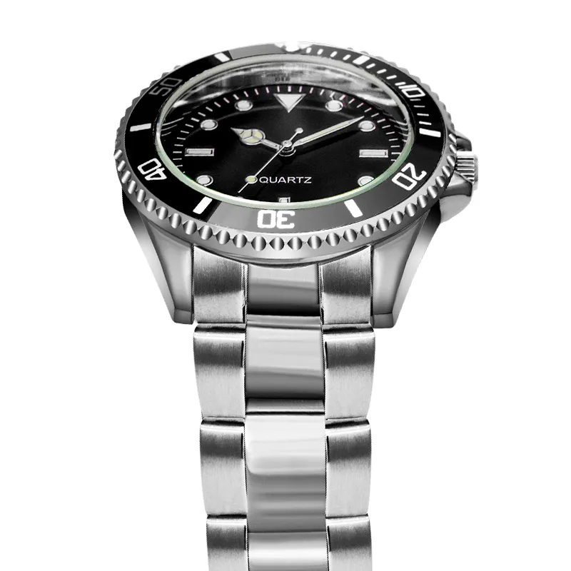 Diver Style Watch 39mm Unidrectional Rotatable Bezel Japan Movement Steel Strap