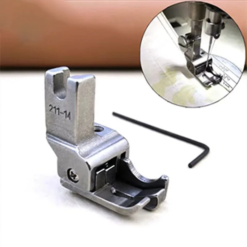 Dual Compensating Presser Foot With Strip Gauge For Make Pocket Open Wire Stop Presser Foot Industrial Sewing Machine Foot Steel