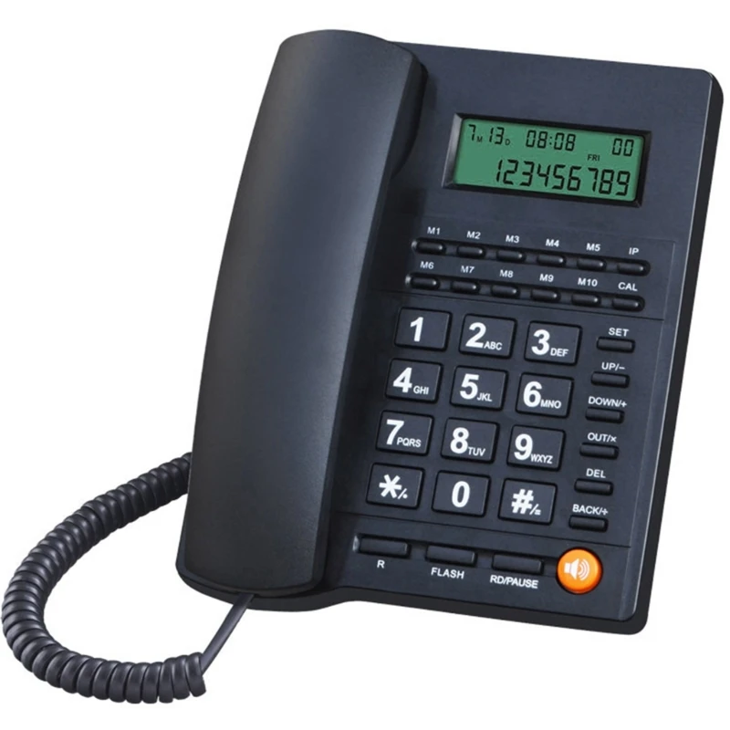 F3MA Corded Landline Phone Big Button Landline Phones with Caller Identification Fixed Telephone for Office Hotel Receptioni