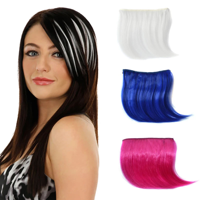 Fashion Fake Synthetic Bangs for Women Synthetic Hair Heat Resistant Hair Accessories Extensions 2 Clips In on Front