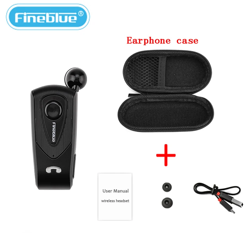 Fineblue F930 Wireless Retractable Portable Mini Bluetooth Headset Calls Remind Vibration Wear Clip Sports Running Earphone