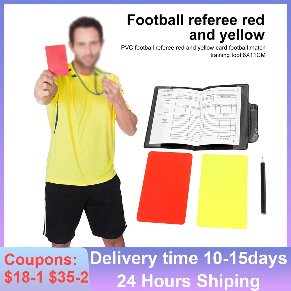 Football Soccer Referee Card Set Football Red and Yellow Card Referee Supplies Wallet Notebook Professional Game Referee Tool