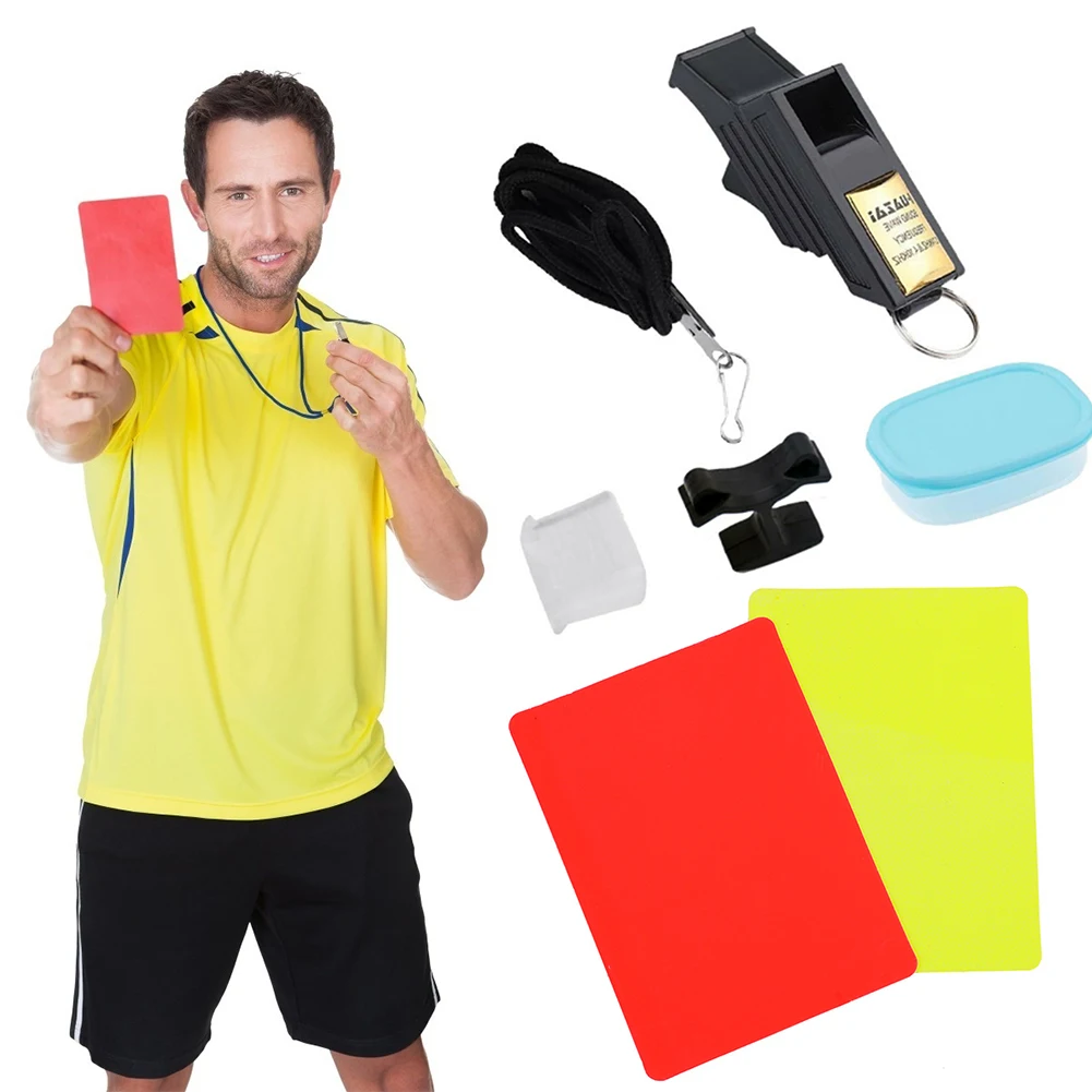 Football Whistle Referee Card Set Coach Whistle Portable Red and Yellow Cards Multifunction Lightweight for Competition Game