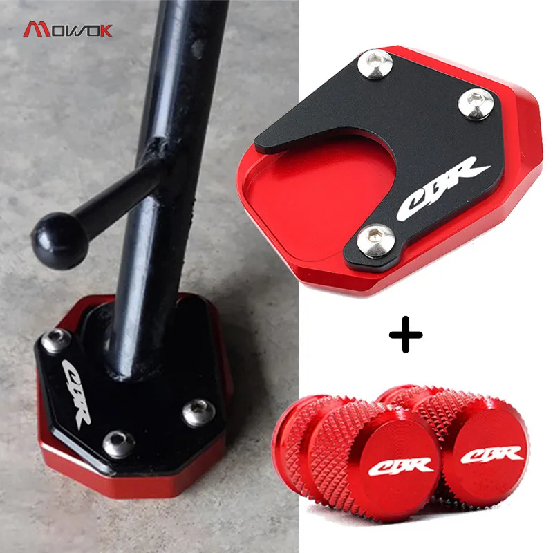 For HONDA CBR650R CBR650F CBR500R 2013-2021 2022 Motorcycle Tire Valve Cap Kickstand Foot Enlarger Side Stand Extension CBR 650R